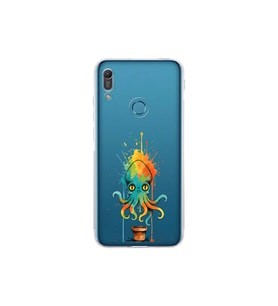 Huawei Y6 Pro 2019 ile uyumlu Splash ahtapot tasarımlı şeffaf silikon kılıf