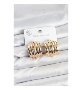Mey İthalat® Vintage Model 316L Çelik Gold Renk Kadın Küpe