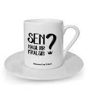 İsme Özel Türk Kahvesi Fincanı Seti - Sen Nasıl Bir Kralsın (Beyaz)