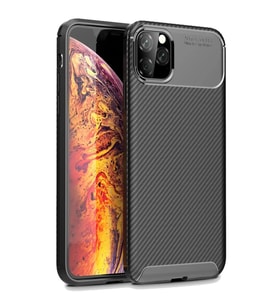 Apple iPhone 11 Pro Max Kılıf Auto Focus Karbon Kapak - Siyah