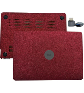 MacBook Air M1 Kılıfı A2337 Uyumlu 13 İnç Premium Simli Deri Kaplama Hard Case A2179 A1932 Sert Koruyucu Kapak Çizilme ve Darbe Koruma Kılıfı Bordo