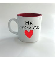İyi Ki Kocam Var Baskılı Kırmızı Multi Sevgililer Günü Kupası