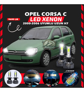Opel Corsa C 2000-2006 Uzun Far Uyumlu Şimşek Etkili Led Xenon Pro Series H7
