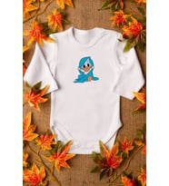 Unisex Bebek Daffy Duck Organik Baskılı %100  Pamuklu zıbın