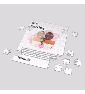 Kişiye Özel Kız Kardeş Mesajlı A3 Puzzle