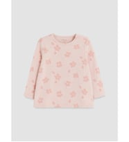 LCW ECO Pembe Çiçekli Kız Bebek Tişört
