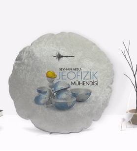 BK Gift Kişiye Özel İsimli Jeofizik Mühendisi Tasarımlı Dekoratif Kırlent Yastık-1