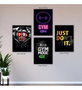 bodybuildİng spor salonu için resimli 4lü hd baskılı kanvas tablo resim