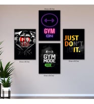 bodybuildİng spor salonu için resimli 4lü hd baskılı kanvas tablo resim