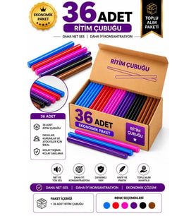 Midex Orf-BT-25-18X Örf Aletleri Seti Ritim Çubuğu Paketi 25 cm Karbon Fiber Toptan Paket-2 (18 Çift)