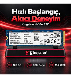 Kingston 128GB M.2 2280 NVMe PCIe Gen4 SSD OM8PGP4128Q-AB