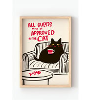Çerçeveli Kedi Posteri – Komik Cat Lover Duvar Tablosu, Ev Dekoru, Hediyelik Poster Çok Renkli 30 x 40