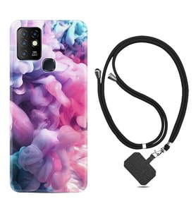 INFINIX Hot 8 9 10 11S Hot 10 Play 10T Kılıf Boyun Askılı Silikon Pink Cloud 1305