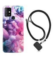 INFINIX Hot 8 9 10 11S Hot 10 Play 10T Kılıf Boyun Askılı Silikon Pink Cloud 1305