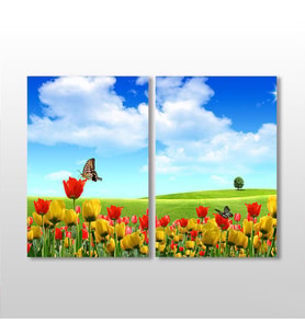 Laleler Kanvas Tablo 80x70cm (Karışık)