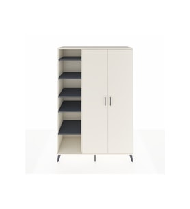 Hyperion Dolap 7 Raflı 2 Kapaklı Tek Askılı 132x44x195 Aytaşı-Aytaşı/Antrasit