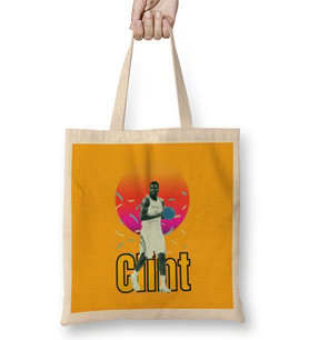 Clint Capela Vintage Art - Legend Basketball Gift Bez Çanta Uzun Saplı