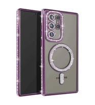 Samsung Galaxy S23 Ultra Joke Simli Magneticsafe Kılıf - Derin Mor