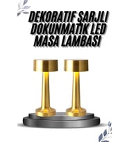 Kablosuz Renkli Masa ve Gece Lambası Altın Rengi Dokunmatik Led Lamba