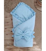 Mulvxbby Bby02 Yenidoğan Terikumaş Multi Mevsimlik Bebek Battaniyesi Kundak Mavi (Mulvix)