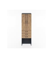Hyperion Dolap Tek Raflı 3 Çekmeceli Tek Askılı 60x44x195 Antrasit-Çam