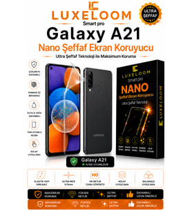 LUXELOOM Smart pro Samsung Galaxy A21 Nano Şeffaf Ekran Koruyucu