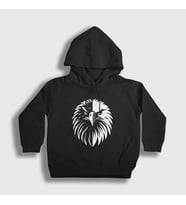 Presmono Unisex Çocuk Siyah Kartal Kafası Kartallı Siyah Beyaz Hediye Kapüşonlu Sweatshirt 470022tt