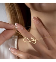 Sonsuzluk Mini Kalp Kolye 925K Gümüş (Gold)