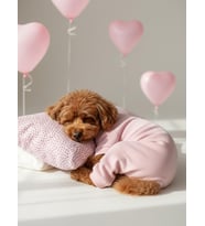 Minimini Kalpler Pembe Köpek Uyku Takımı  Pamuklu Penye Köpek Tulumu ve Mini Yastık  Küçük Irklar İçin  Tüy Dökülmesini Azaltır