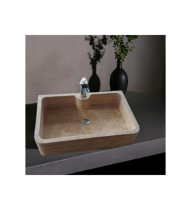 Hale Traverten Batarya Çıkışlı Köşeli Lavabo-264