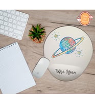 Kişiye Özel Satürn Desenli Mousepad Bilek Destekli