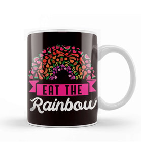 Eat Rainbow Vegan Vegetarian Veganism Vegetarianism Veggie Kupa Bardak Porselen
