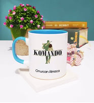 Komando Tasarımlı Kişiye Özel Hediye Komando Kupa Bardak Mavi