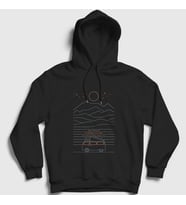 Presmono Unisex Siyah Voyage Camper Kamp Kapüşonlu Sweatshirt 372881tt