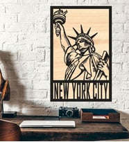 New York Cıty Ahşap Duvar tablo