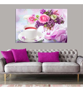 Miyrem Exclusive Serie"  Çay ve Çiçekler Kanvas Tablo