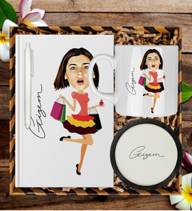 Kişiye Özel Karikatür Tasarım Defter Kalem Kupa Ve Bardak Altlığı Hediye Seti 96246