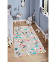 Dijital Baskılı Kaymaz Taban Yıkanabilir Kolay Temizlenir Modern Çocuk Odası Halısı NDÇ-HT-267 (Çok Renkli)