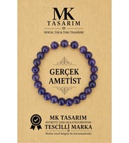 MK TASARIM GERÇEK AMETSİT TAŞI BİLEKLİK MK.7000.852- RAHATLIK-DİNGİNLİK-ENERJİ- STRES BİLEKLİĞİ