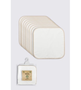Mey İthalat® Organik 28x28 10'Lu Penye Mendil 90101 Ekru