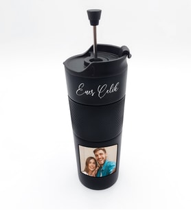 Kişiye Özel French Press Özellikli 450ml Çelik Termos