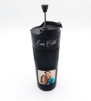 Kişiye Özel French Press Özellikli 450ml Çelik Termos