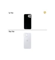iPhone 14 Pro Max Beyaz Renk Arka Kapak Arka Cam Batarya Kapağı Lazer Kesim Kapak Pil Kapağı