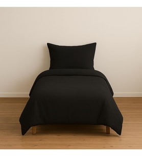 Tek Kişilik Nevresim Takımı, 160 x 230 cm, Siyah, 1 Yastık Kılıfı Dahil