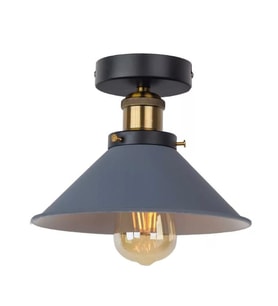 Rsylight Retro Metal Dekoratif Rustik Gri Tavan Plofyoner Avize Çap 30 cm