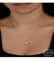 Swarovski Crystal Taşlı Damla Gümüş Kadın Kolye