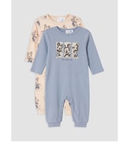 LCW baby Mavi Mickey Mouse Baskılı Bebek Tulum 2'li