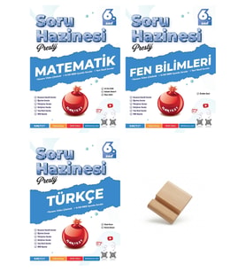 Nartest 6. Sınıf Soru Haznesi Matematik Fen ve Türkçe Soru Bankası 3lü Set + Telefon Standı