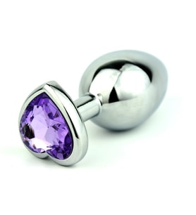 Kalp Desenli Taşlı Metal Büyük Boy  Plug
