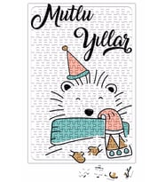 Şapkalı Ayıcık İle Mutlu Yıllar Puzzle 240 Parça Yapboz